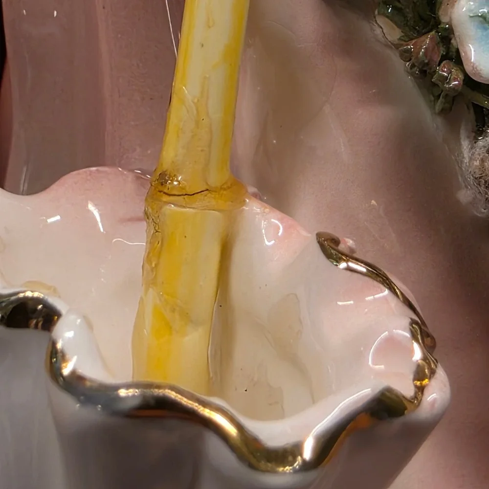 Ceramic Victorian Lady Figurine Planter 8.5